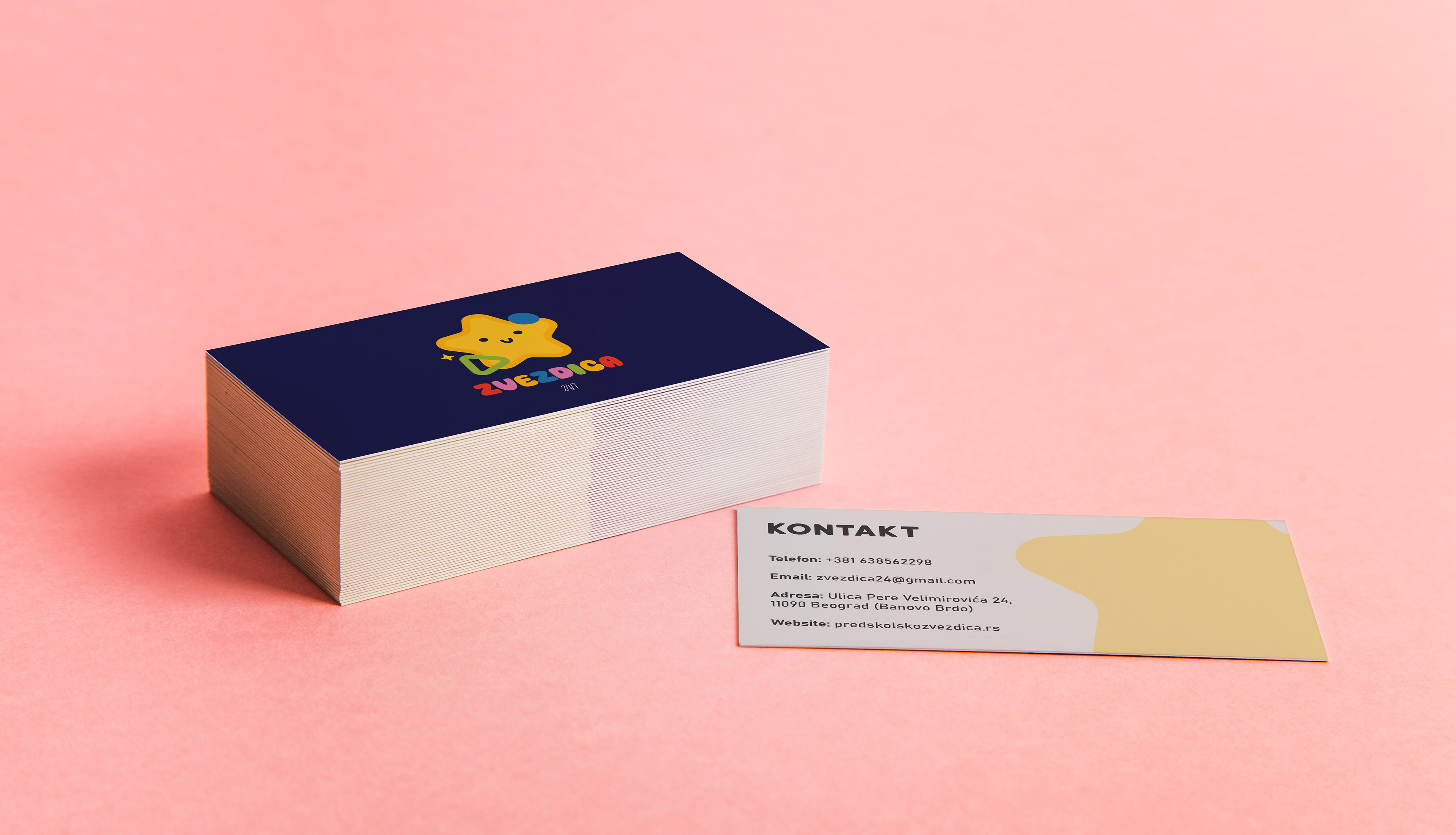 Business card mockup for ''Zvezdica''