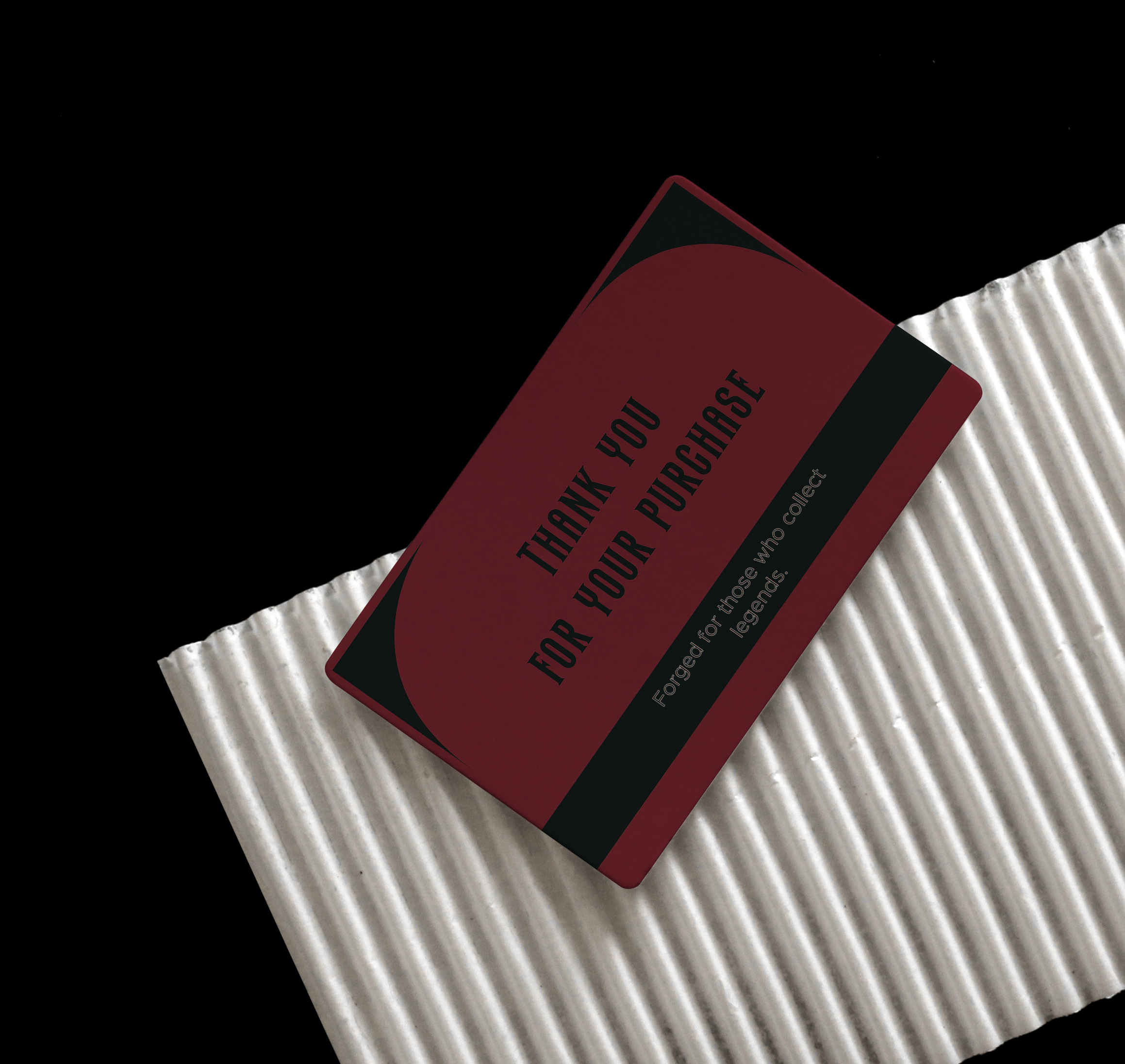 Thank you card mockup for ''Grim Forge''